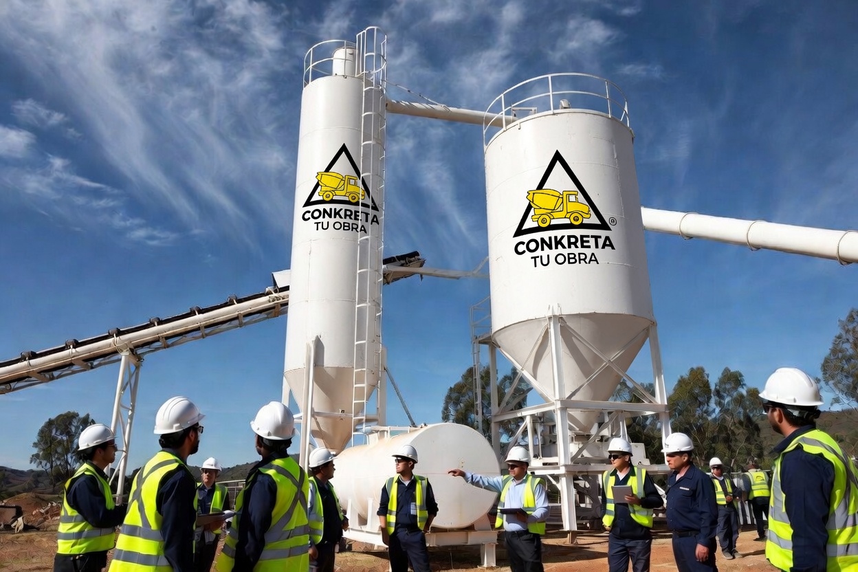 Montaje de planta de dosificación autónoma Conkreta en obra para producción in-situ de concreto.